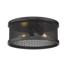Golden Canada 3168-FM11 BLK-BLK - Golden Lighting Channing 2-light Flush Mount in Matte Black